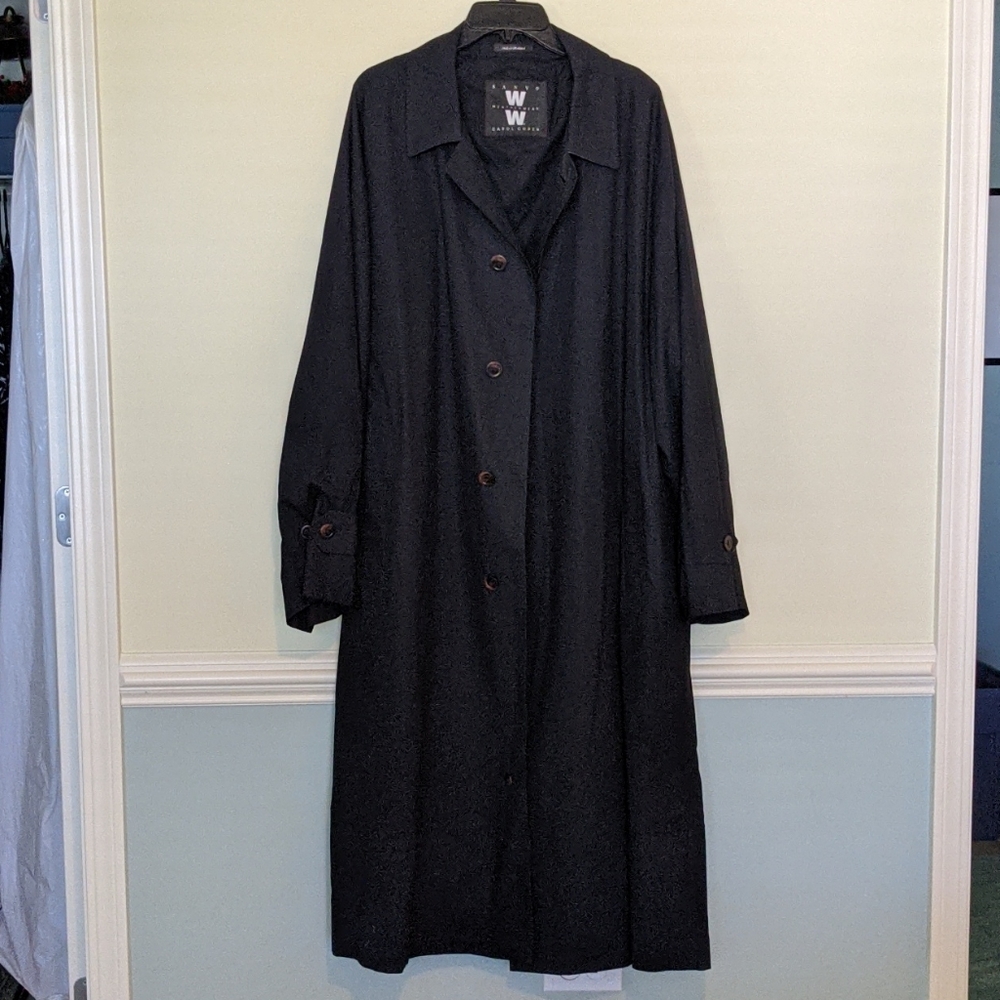 Sanyo Men's Black Trench Coat